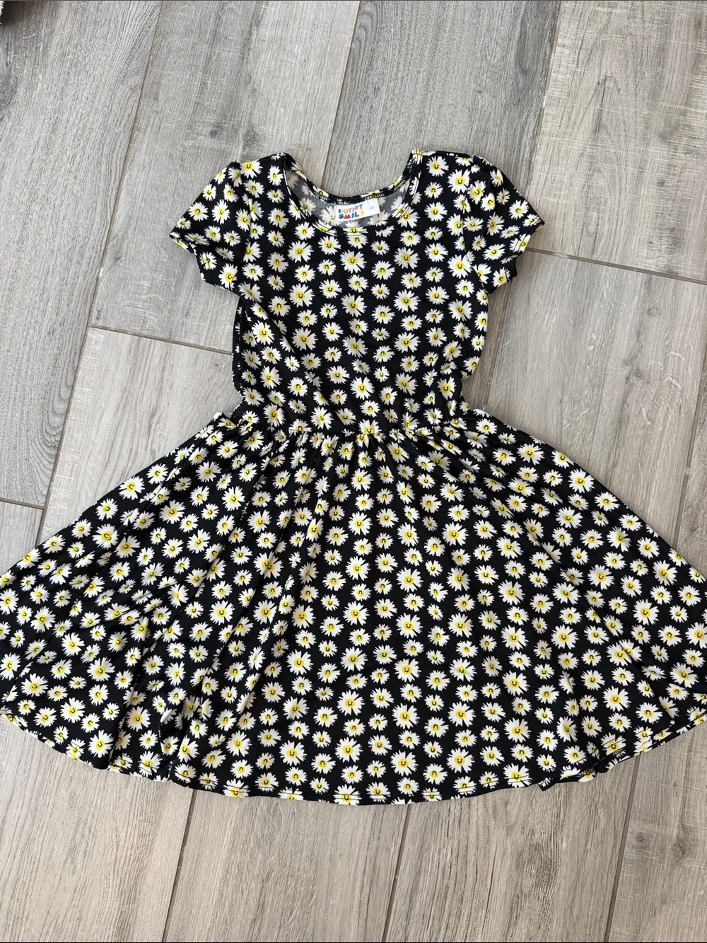 Dot Dot Smile Black Daisy Print Twirl Dress